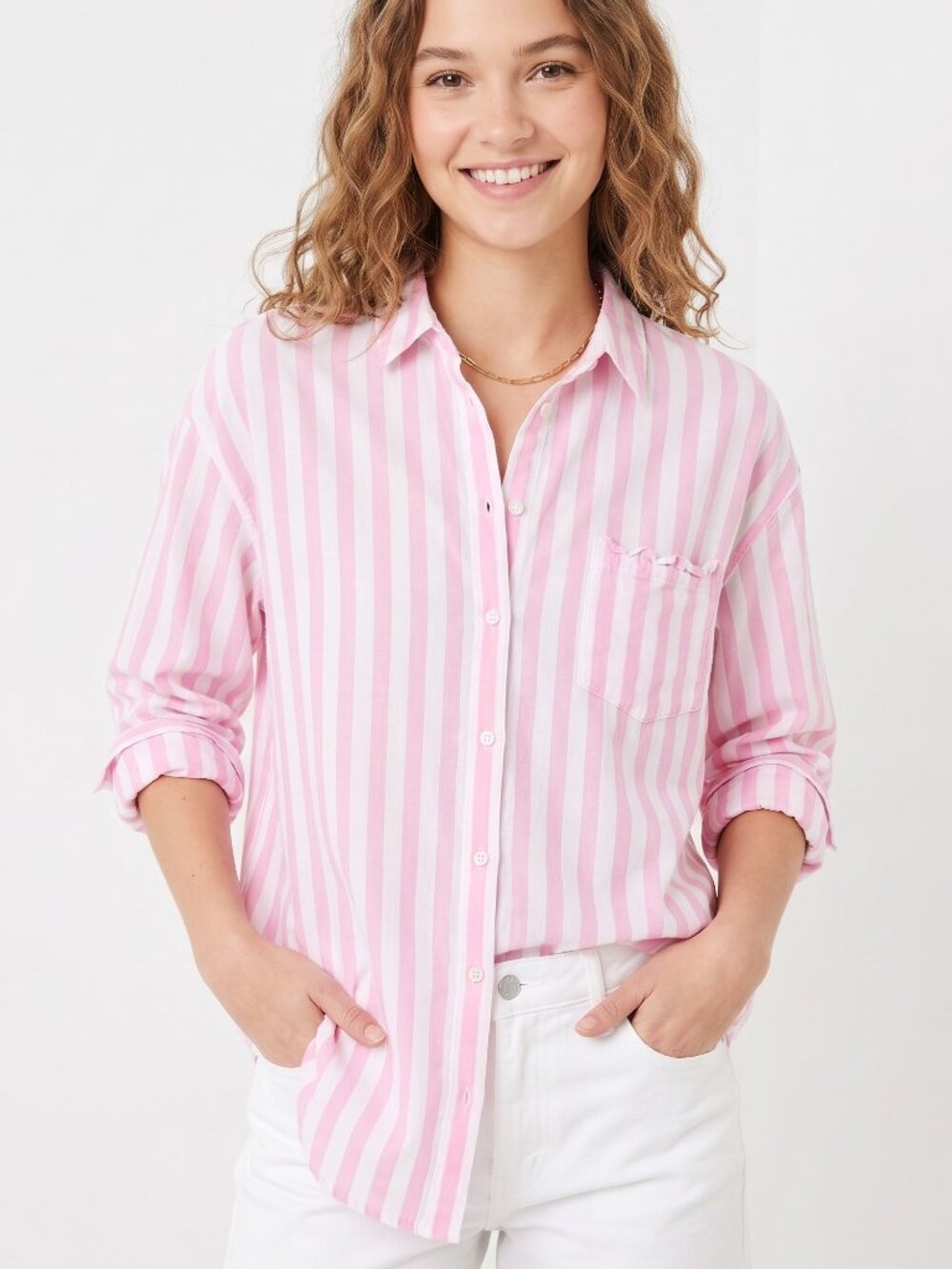 OLD NAVY PINK STRIPPED SZ L